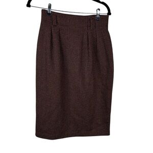 Sk & company Elegant Brown Houndstooth Pencil Skirt